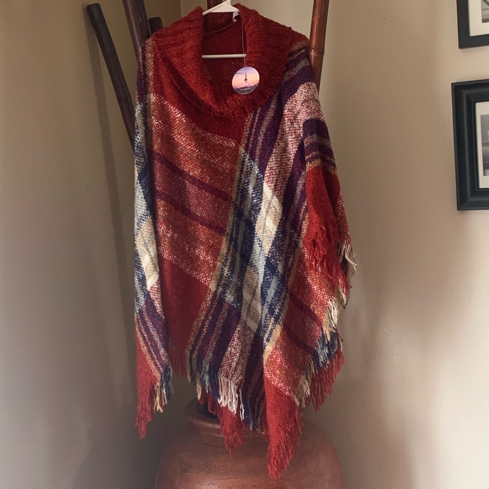 Cowl neck poncho OSF